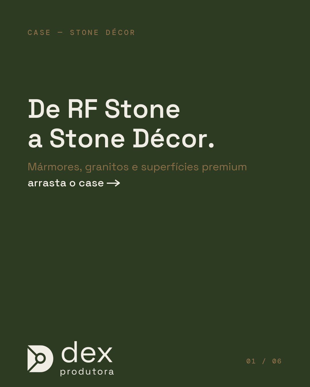 Case Stone Décor — rebrand conduzido pela Dex