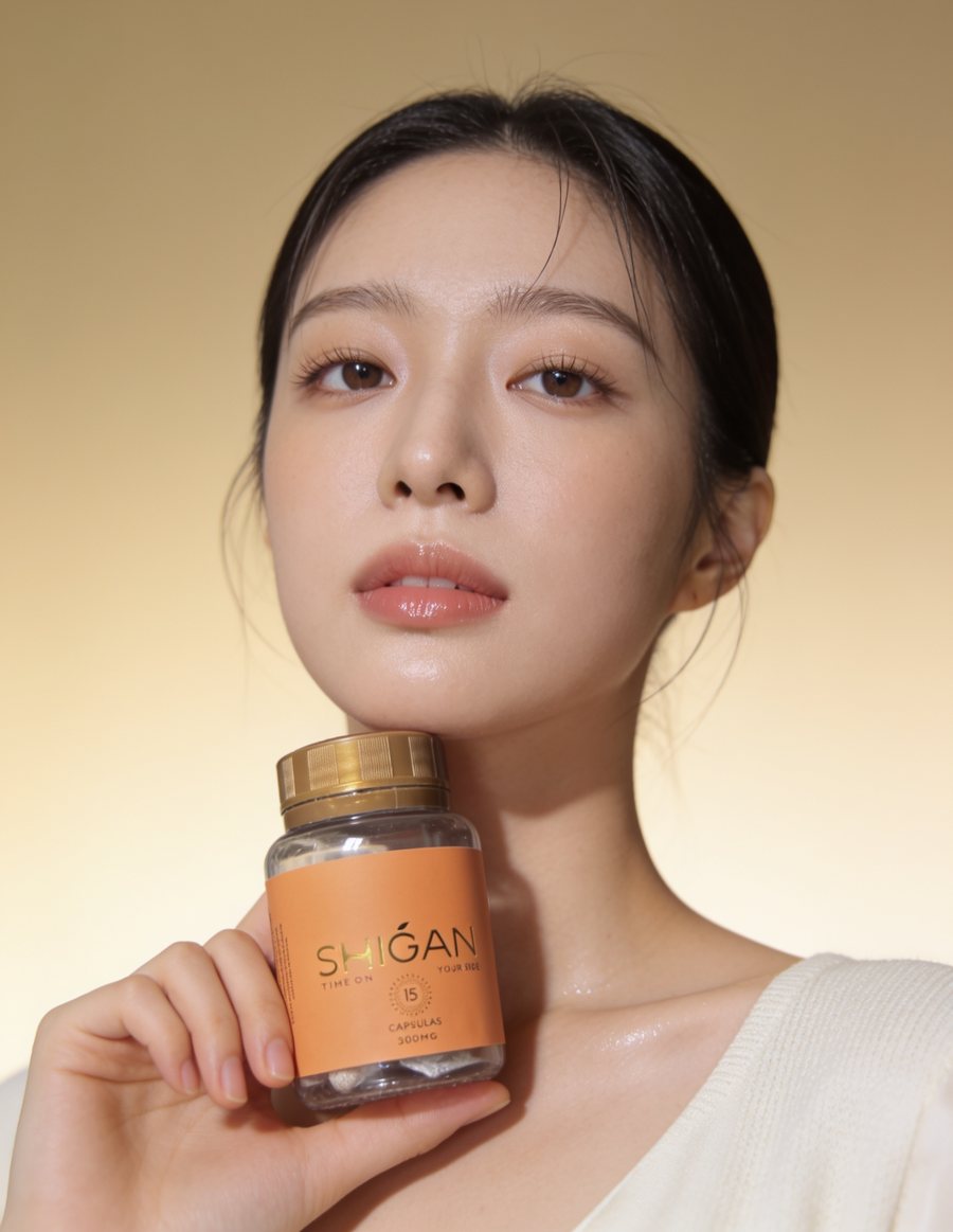 Campanha beauty do nutracêutico Shigan com modelo, Dex Lab